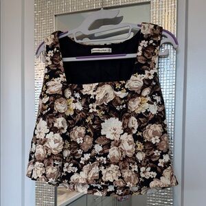 Abercrombie & Fitch Black Floral Square Neck Cami